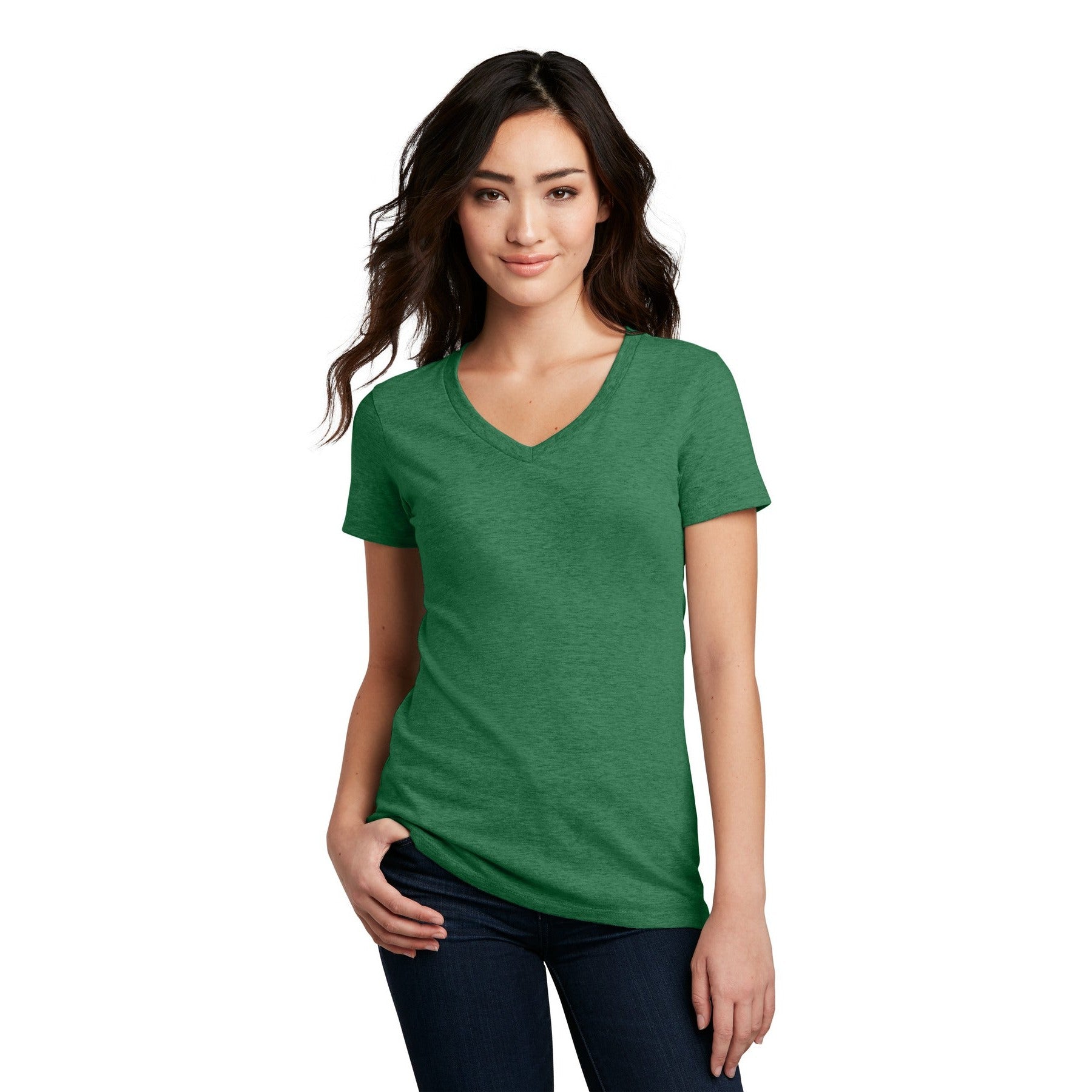 District-District® Women's Perfect Blend® CVC V-Neck Tee. DM1190L-MedTech-9